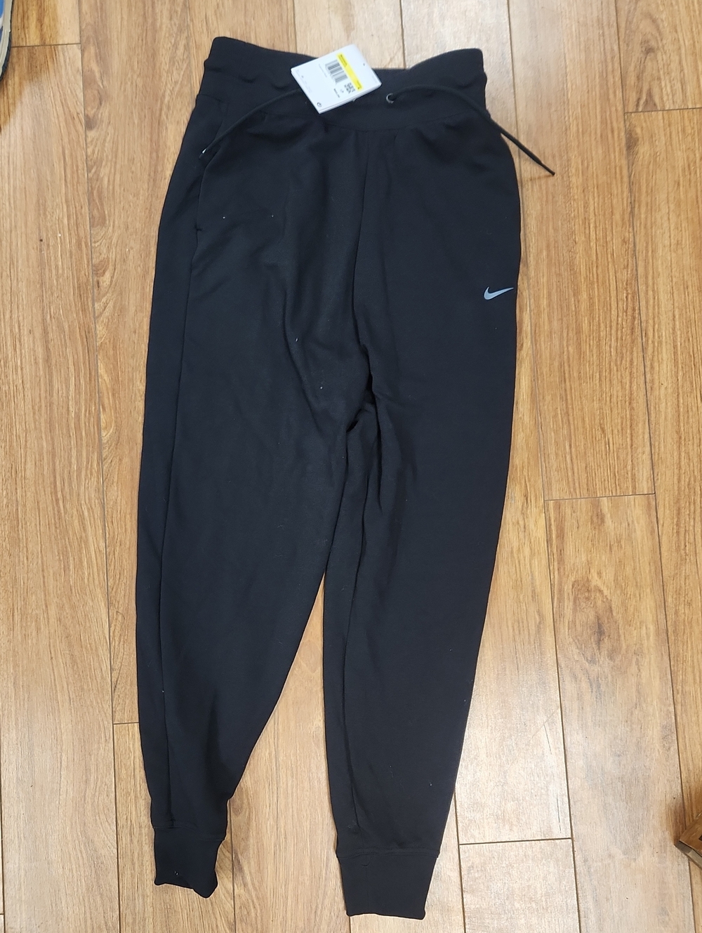 Nike Black Athletic Joggers Training with Silver Swoosh NWT